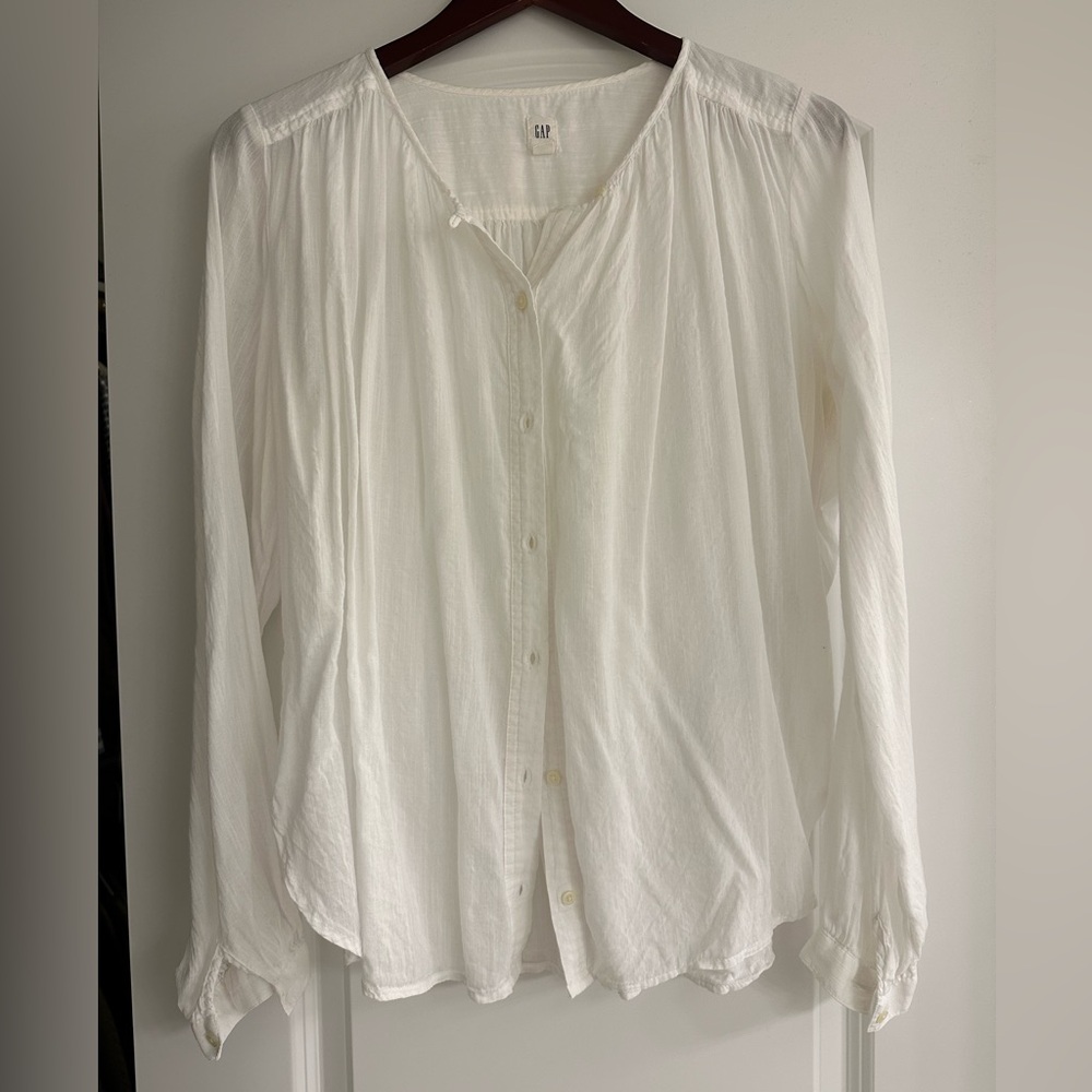 GAP White Sheer Blouse